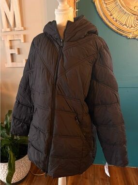 Bernardo Black Quilted Hooded Puffer Jacket